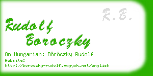 rudolf boroczky business card